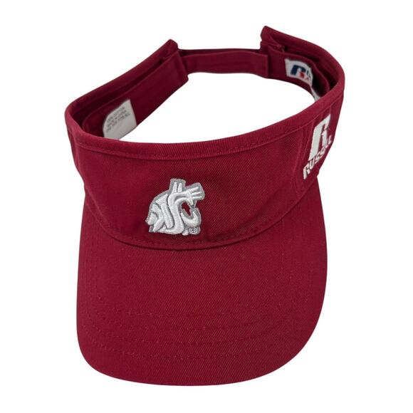 Washington State Cougars WSA Cougars Russell Athletics Hook and Loop Visor Red - Picture 1 of 10
